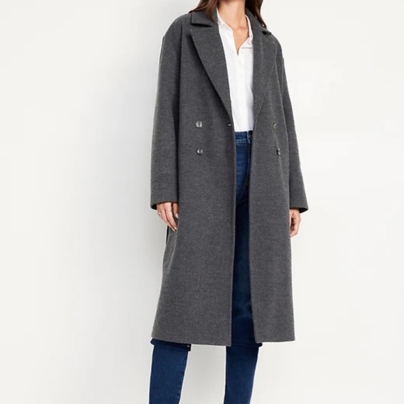 Oldnavy Grey Oversized Coat with Belt Size SMALL-PETITE length - Picture 1 of 2